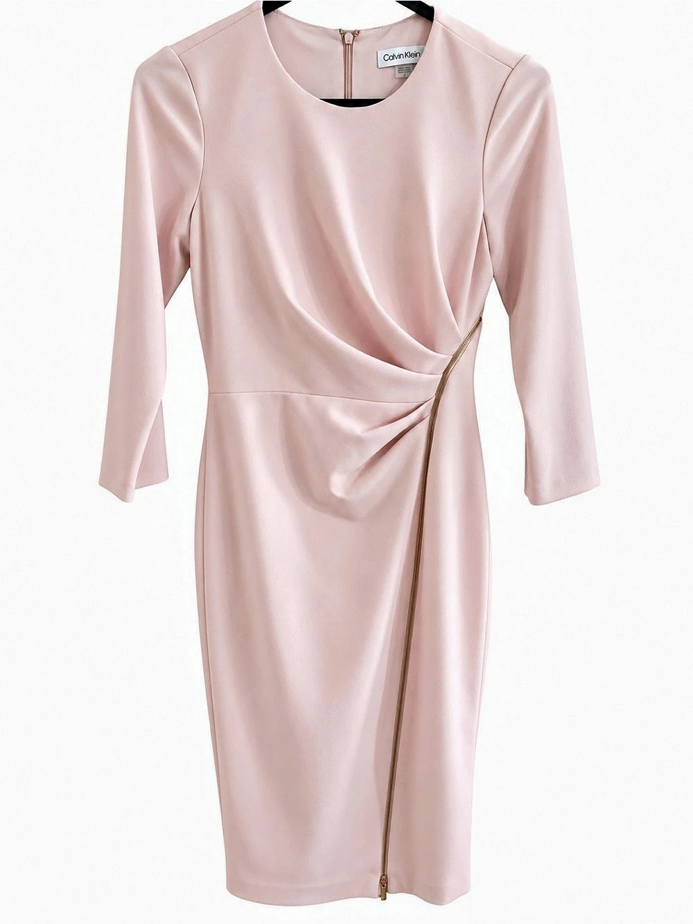 Calvin Klein Draped Midi Dress in Pink Size 2